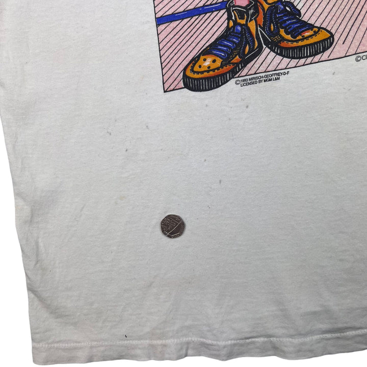 Vintage 1993 Michigan Basketball Delta Graphic Single Stitch T-Shirt White Rare