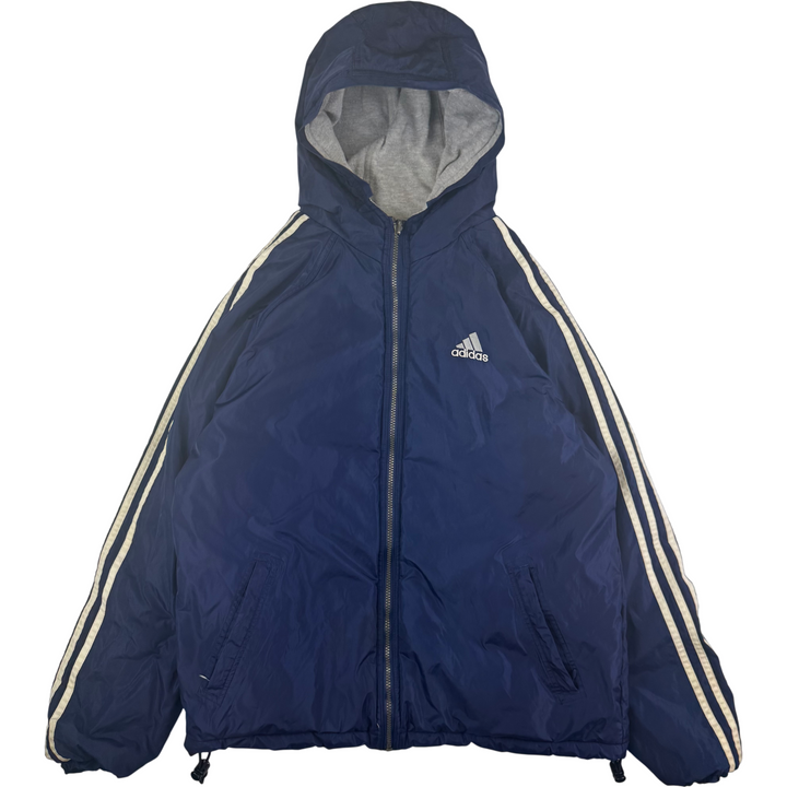 Adidas 90's Reversible Full-Zip Hooded Jacket Grey Navy