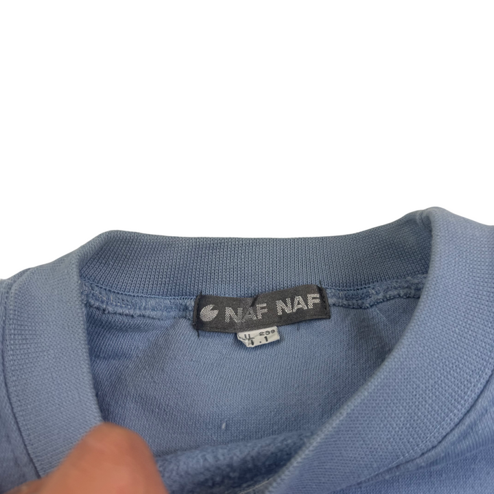 Naf Naf 90's Embroidered Graphic Sweatshirt Baby Blue