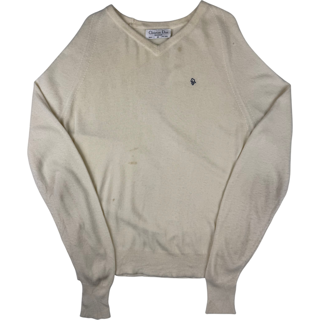 Christian Dior 90's V-Neck Knitwear Cream