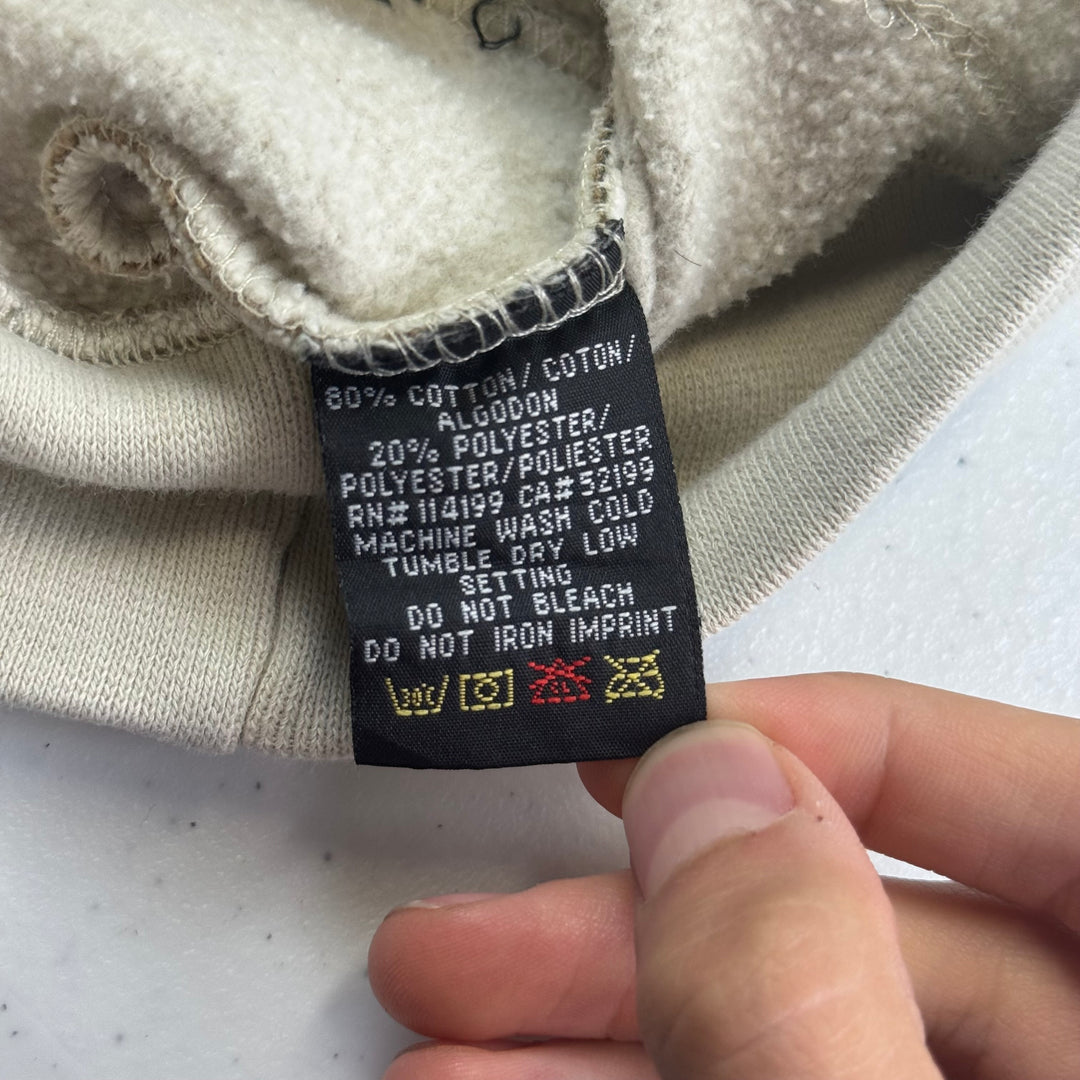 Quiksilver 00's Full-Zip Hooded Graphic Sweatshirt Beige