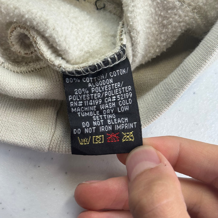 Quiksilver 00's Full-Zip Hooded Graphic Sweatshirt Beige