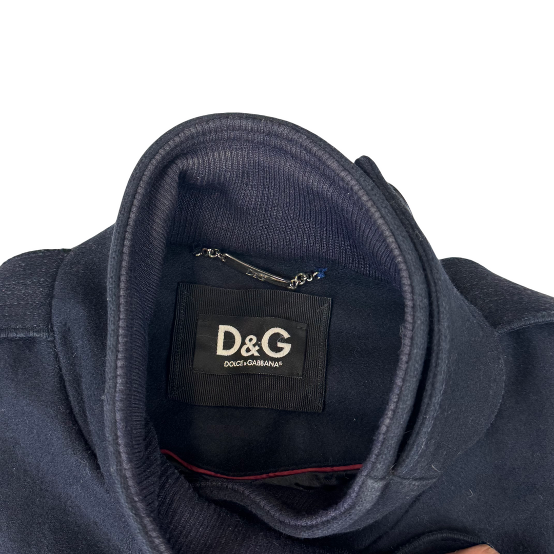 Dolce & Gabbana Double-Breasted Wool Peacoat Navy Rare