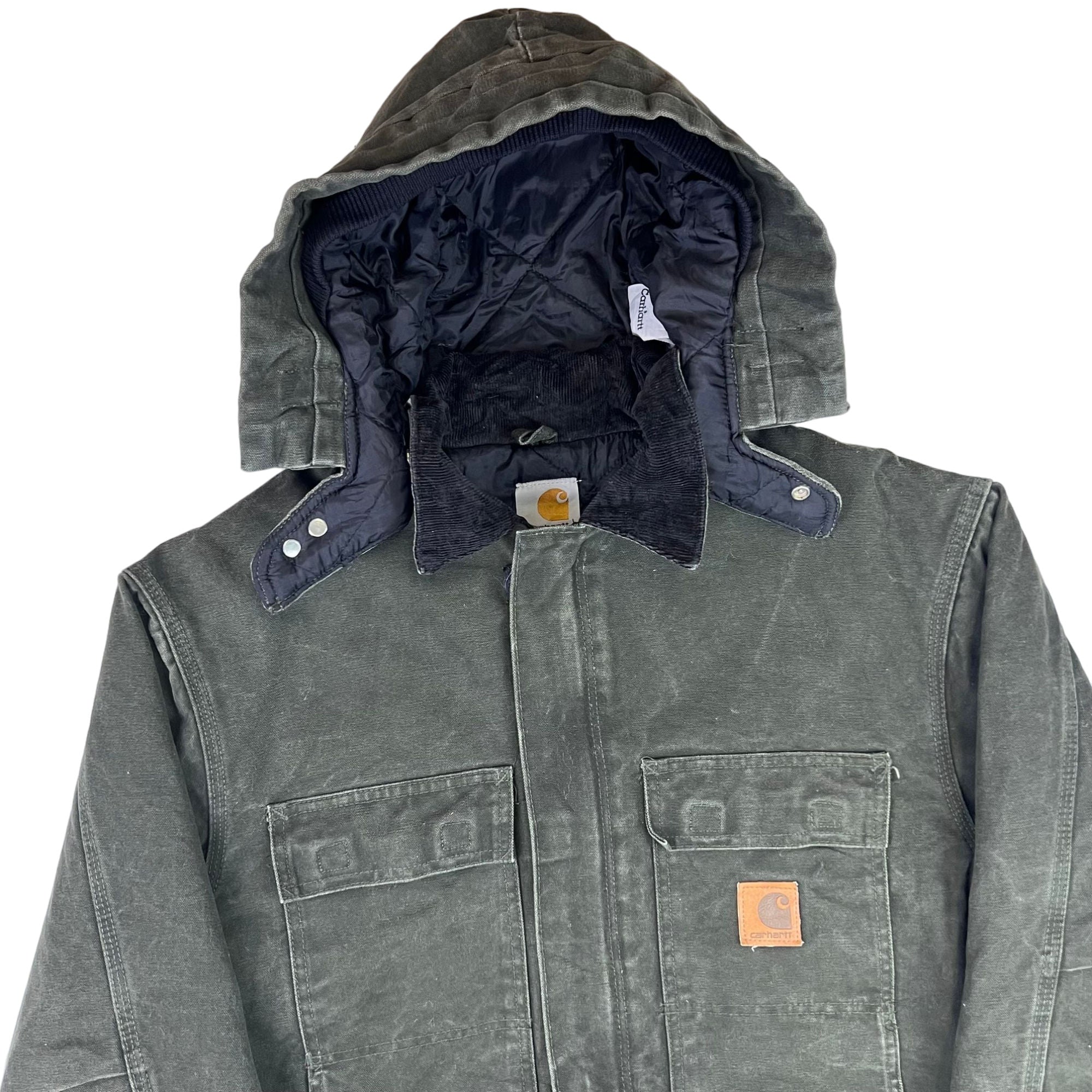 Carhartt Quilted Lined Artic Hooded Workwear Jacket Green C26 MOS Bring It Back