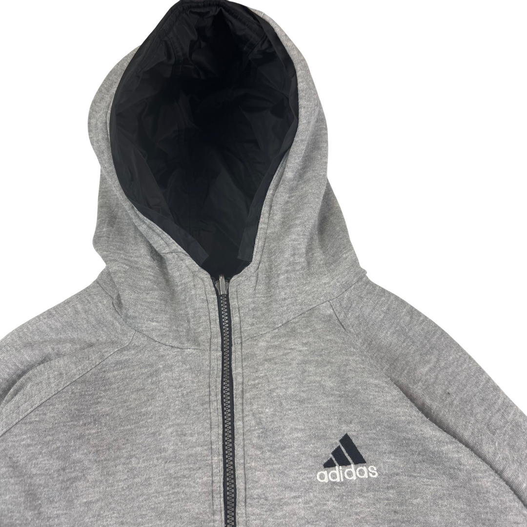 Adidas 90's Reversible Full-Zip Hooded Jacket Grey Black