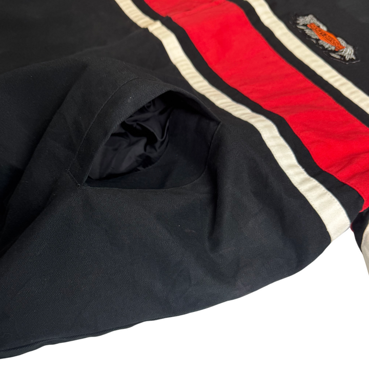Vintage Harley-Davidson Checkered Flag Sports Racing Jacket Black
