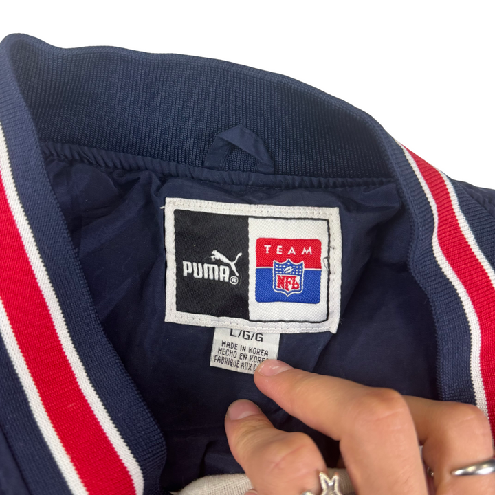 Puma NFL Patriots V-Neck Pullover Track Pro Sport Jacket Navy