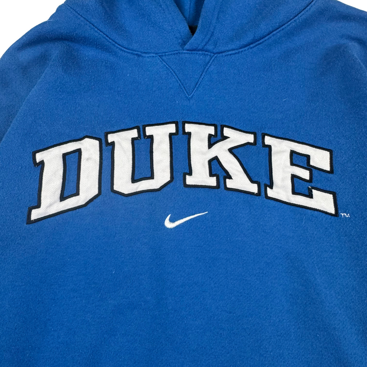 Vintage 90's Nike Duke Embroidered Pullover Hoodie Blue