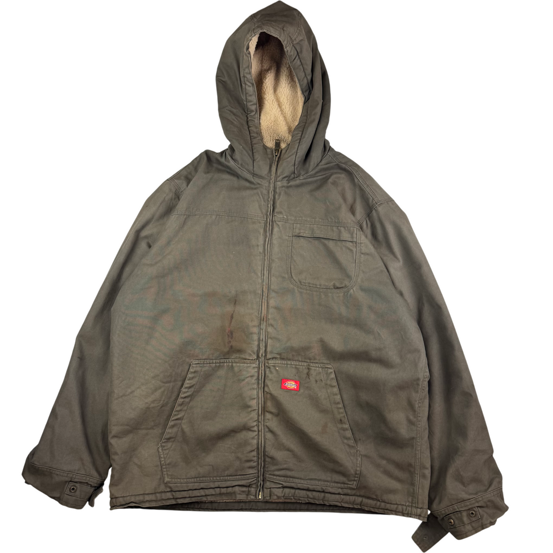 Dickies Sherpa Lined Full-Zip Workwear Jacket Khaki Green