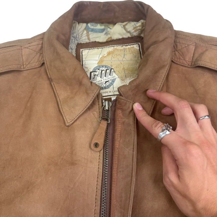 Vintage G-III Global Identity Leather Bomber Jacket