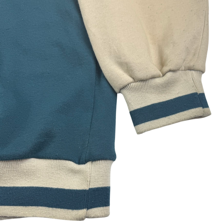 Vintage Nike Blue Ribbon Sports Quarter-Zip Sweatshirt Teal Blue Beige