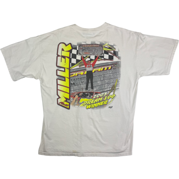Vintage 00s Matt Miller Nascar Racing Graphic T-shirt White