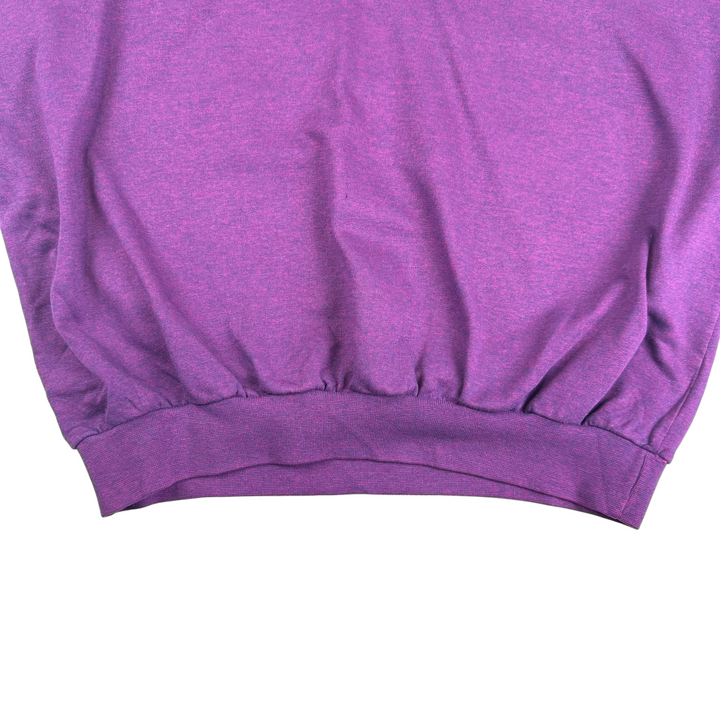 Vintage Adidas 80's Button-Up Collared Sweatshirt Purple