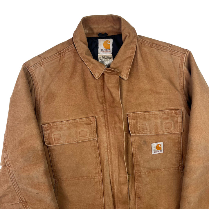 Carhartt Quilted Lined Artic Canvas Workwear Jacket Brown WC028 BRN