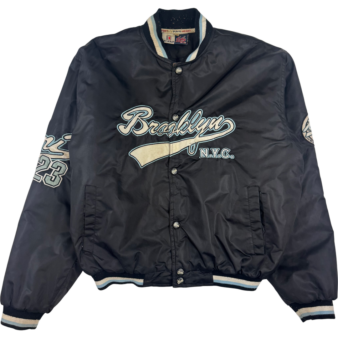 Vintage Kani Sport 90's Brooklyn NYC Varsity Jacket Black