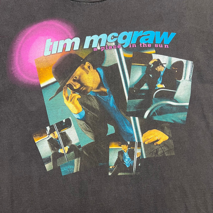 Vintage 1999 Tim McGraw A Place In The Sun All Sport Graphic T-shirt Black