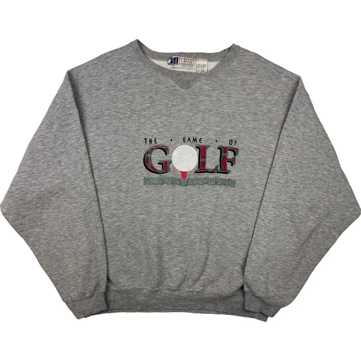 USA Classic 90's Embroidered The Game of Golf Sweatshirt Grey
