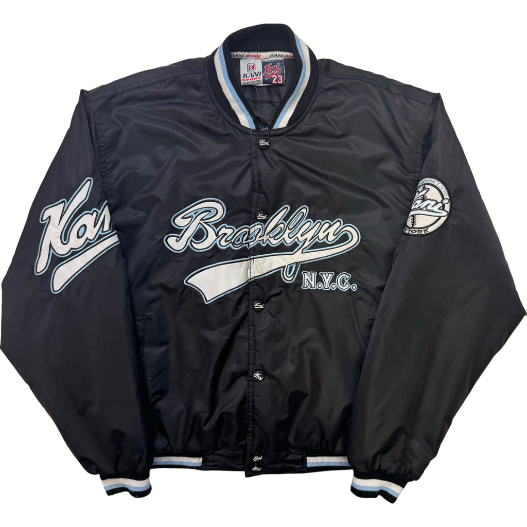 Karl Kani Sport 90's Brooklyn NYC Varsity Bomber Jacket Black Rare