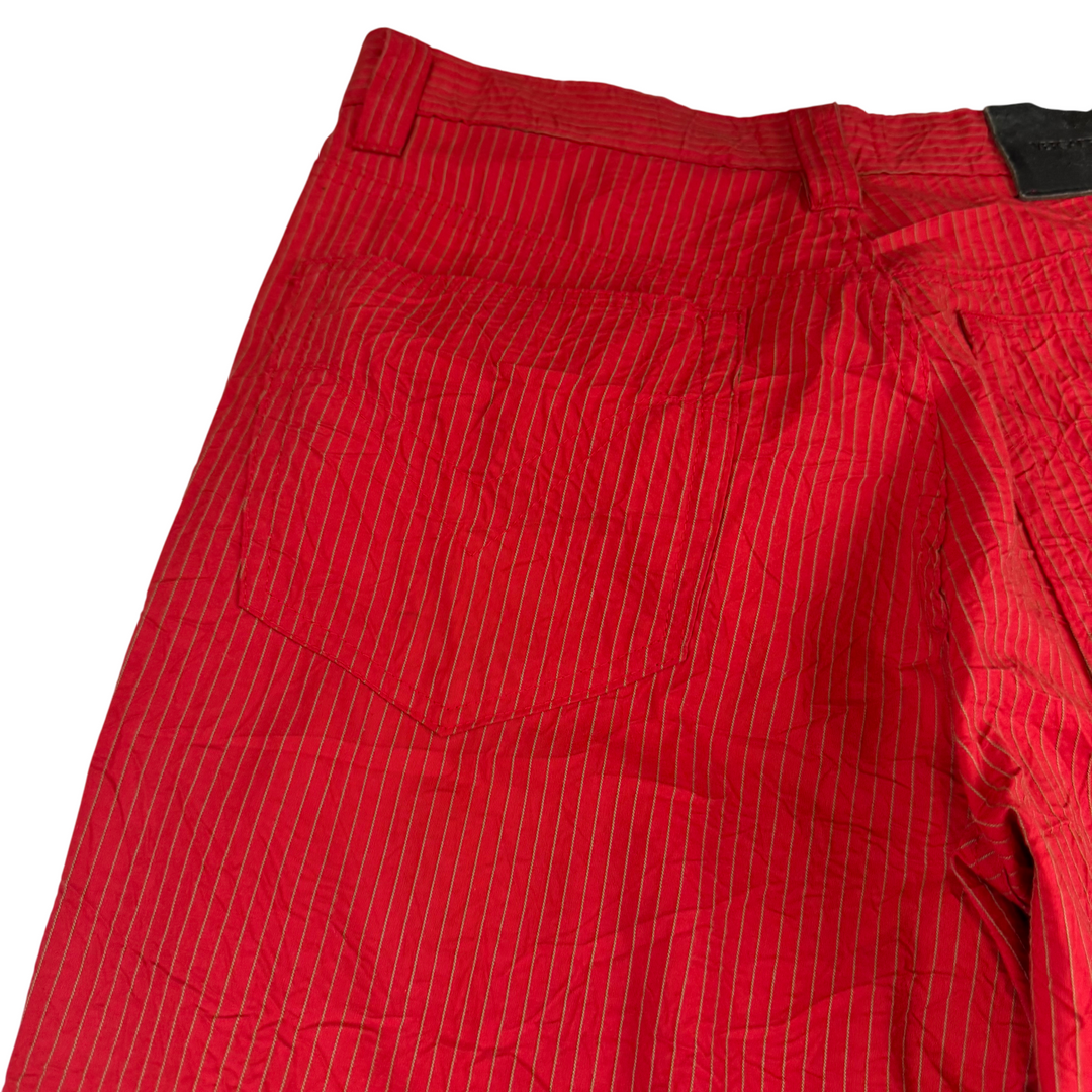Versace Classic Striped Trousers Red