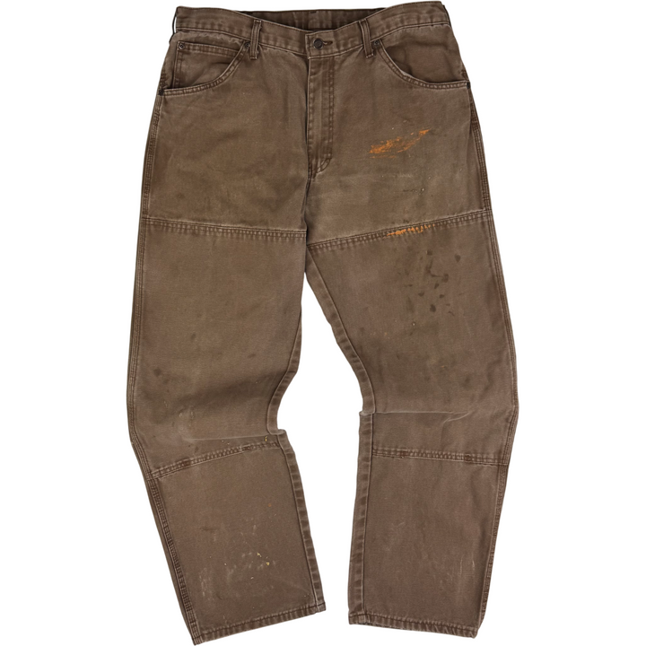 Dickies Double Knee Carpenter Workwear Trousers Brown