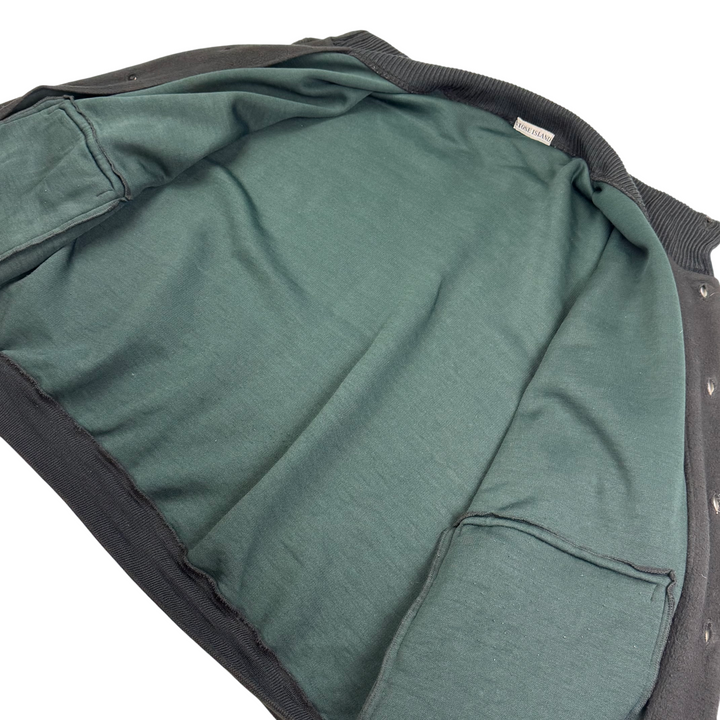 Stone Island 80's Script Fleece Button-Up Jacket Black Rare