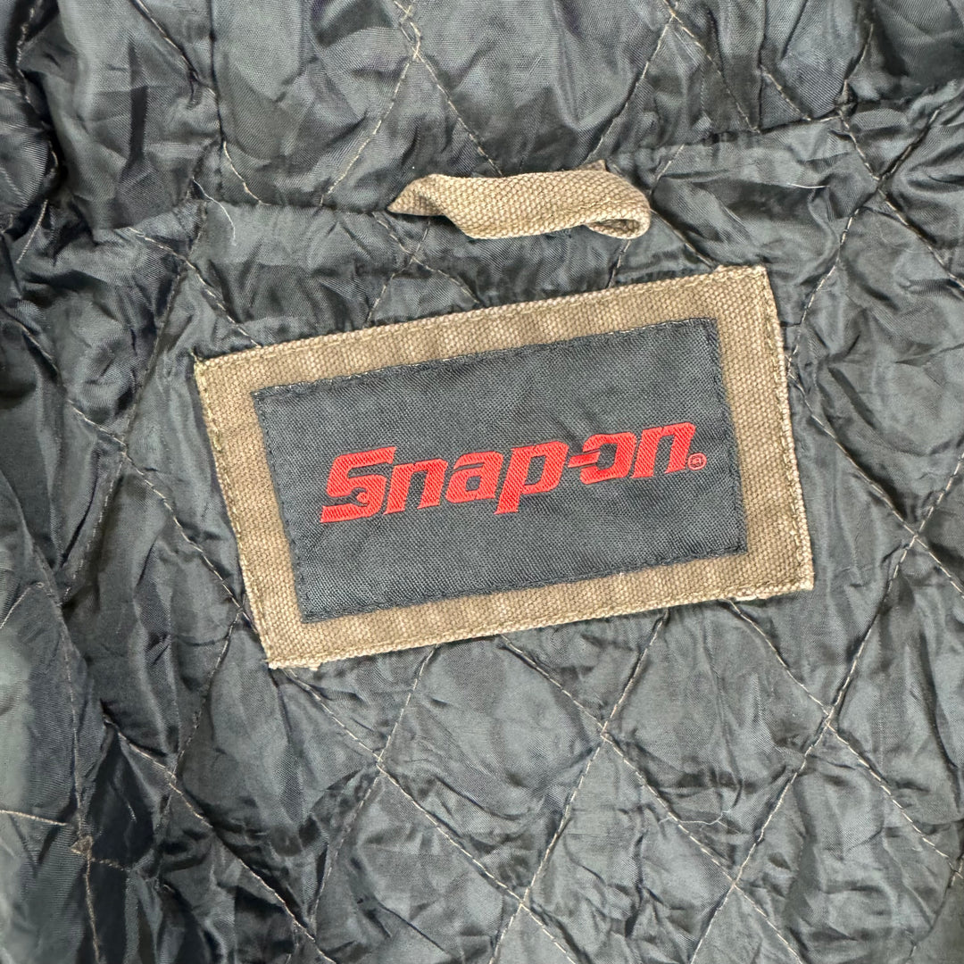 Vintage Snap-On Quilted Canvas Hooded Workwear Jacket Brown