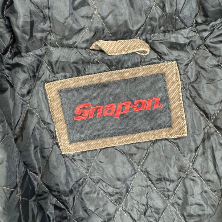 Vintage Snap-On Quilted Canvas Hooded Workwear Jacket Brown