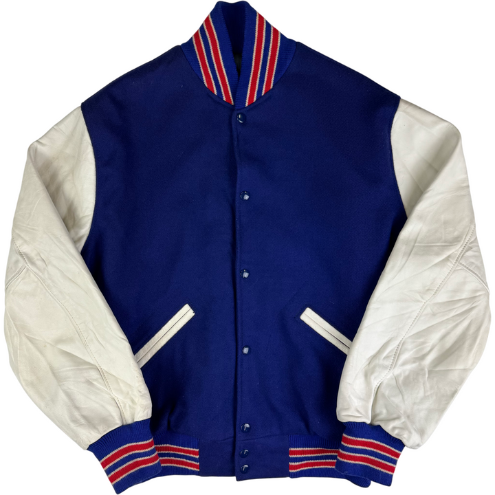 Settlemier's 90's Varsity Wool Leather Jacket Blue