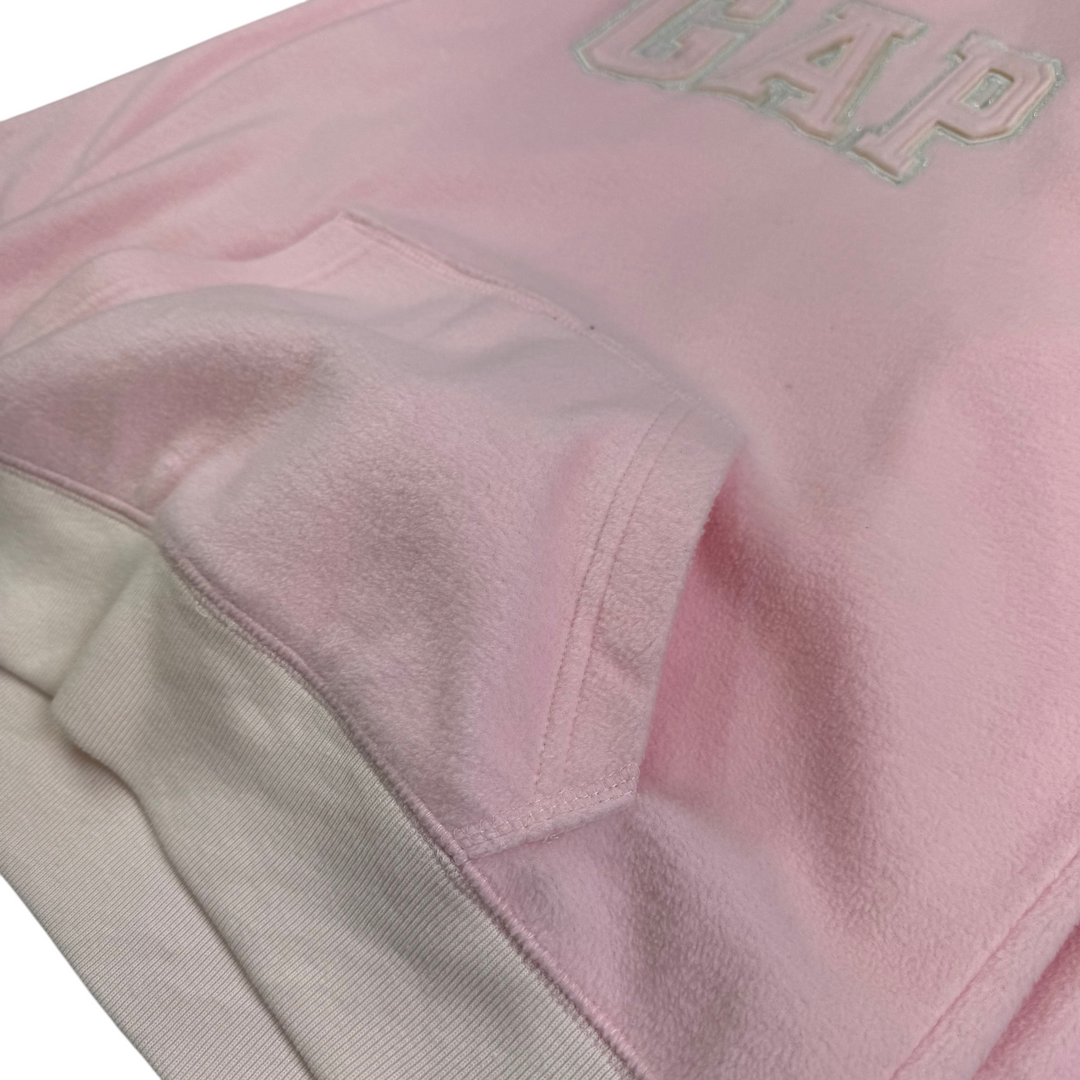 Gap Fleece Pullover Embroidered Hoodie Pink
