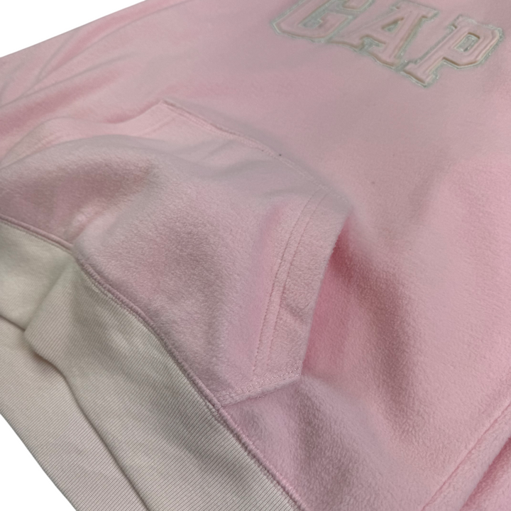 Gap Fleece Pullover Embroidered Hoodie Pink