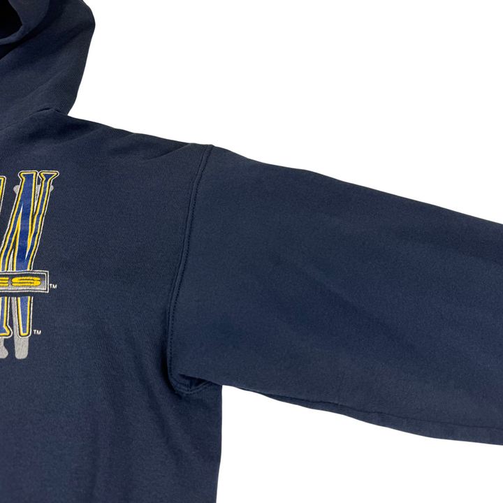 Vintage 90's Logo 7 Michigan Wolverines Pullover Hoodie navy