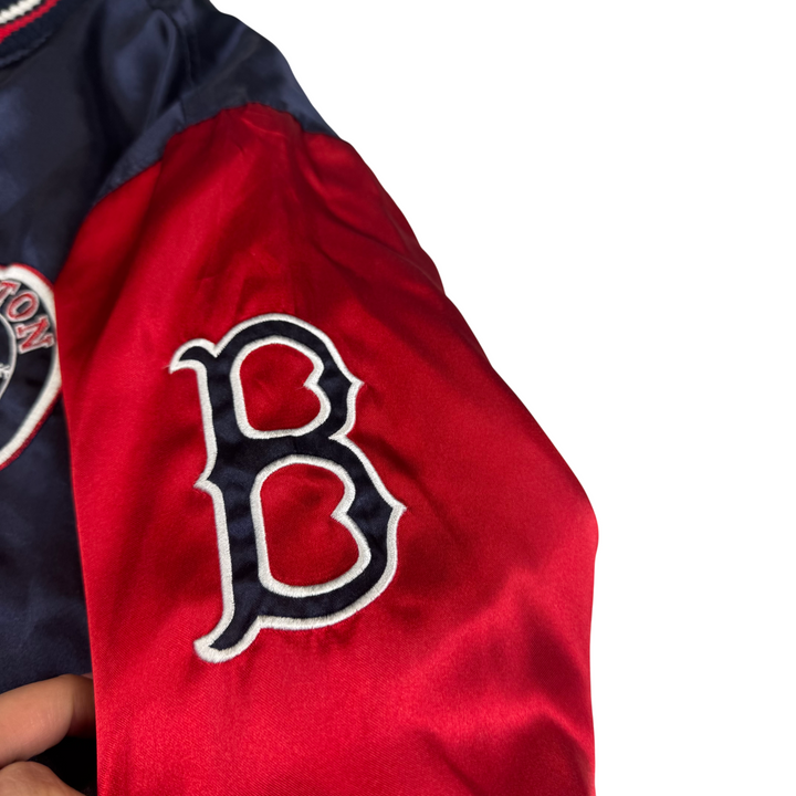 Vintage Majestic Cooperstown Boston Red Sox MLB Varsity Jacket Navy Red