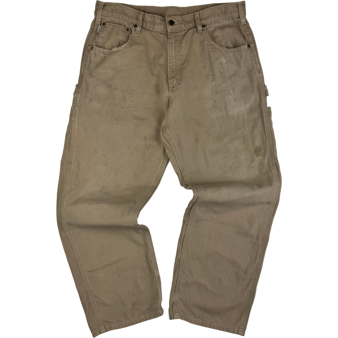 Carhartt Carpenter Workwear Trousers Beige Brown