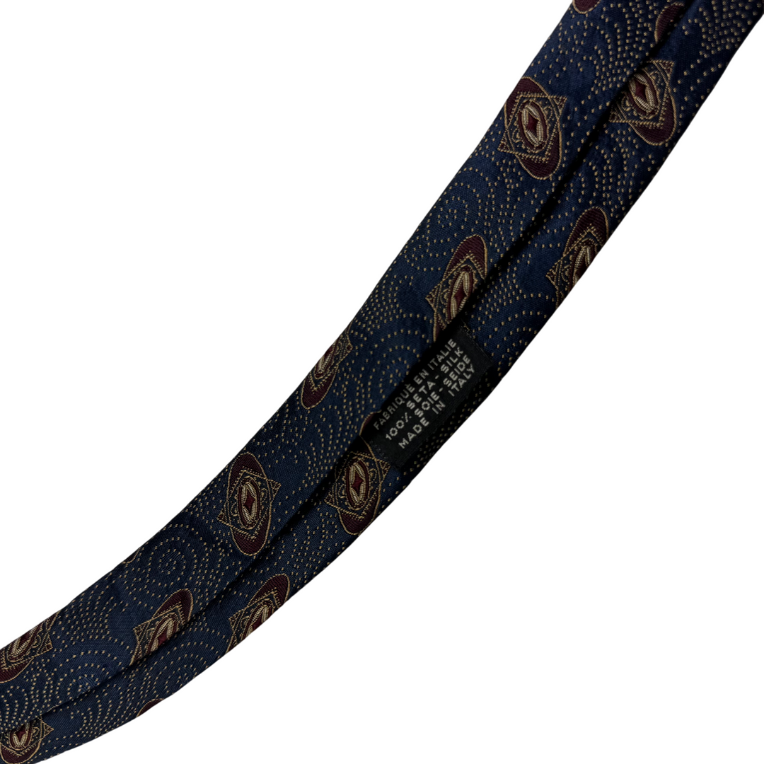 Chanel Paisley Silk Tie Blue