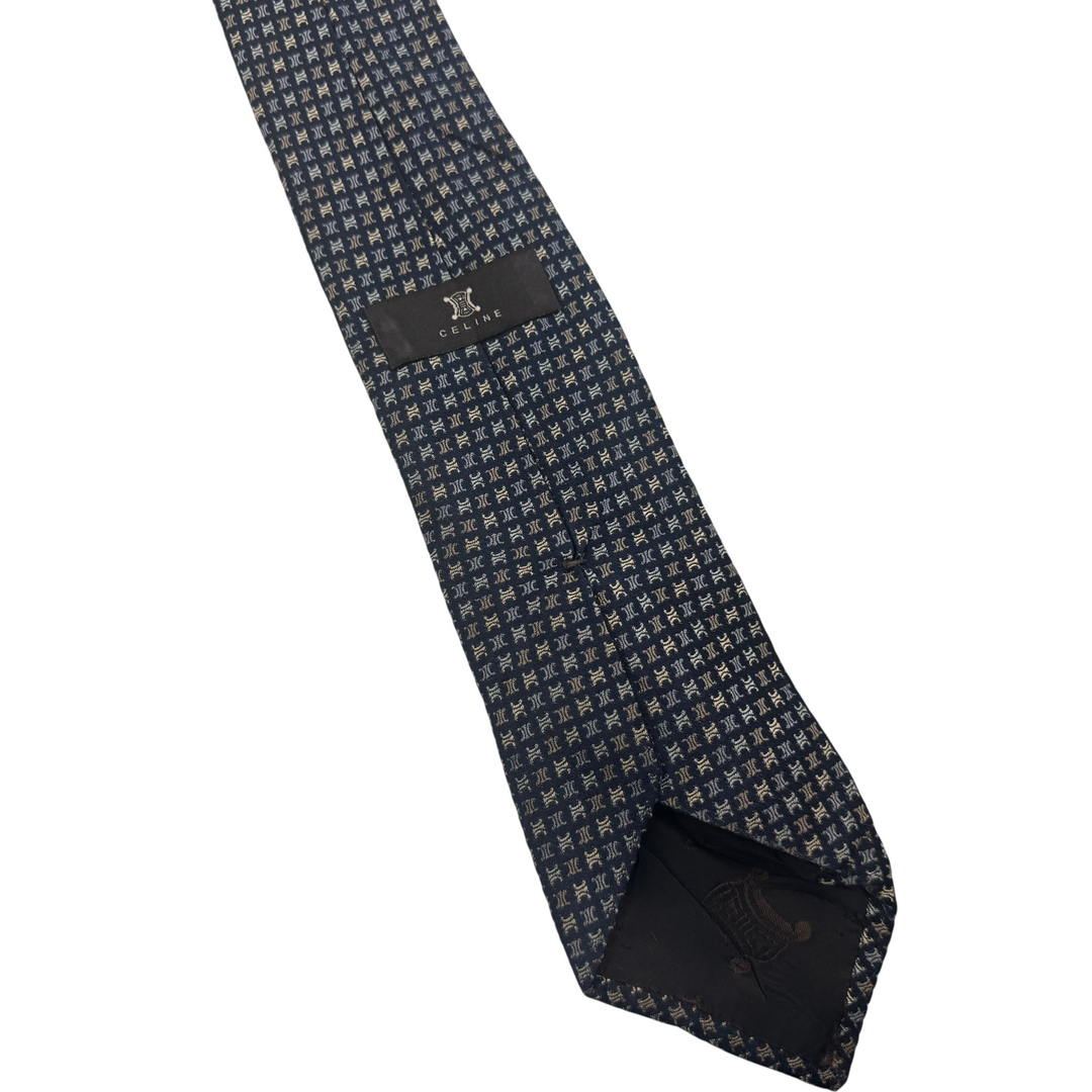 Celine Silk Tie Navy Blue