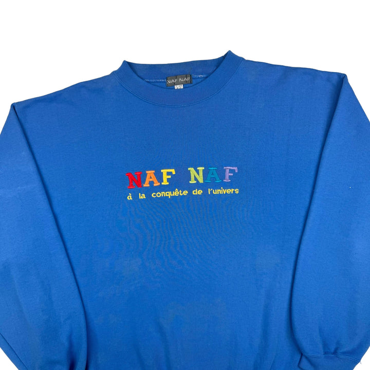 Naf Naf Embroidered Logo Sweatshirt Blue Medium