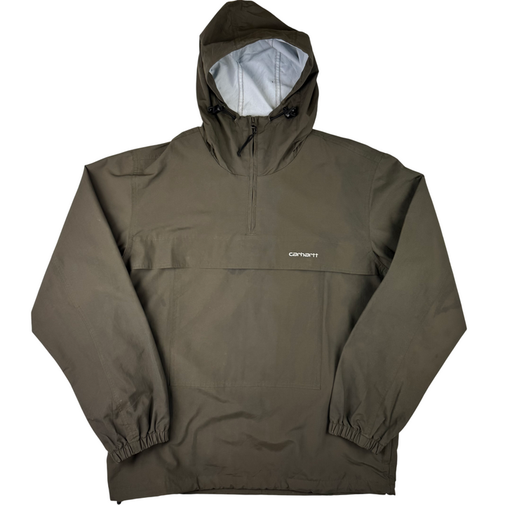 Carhartt Half-Zip Hooded Windbreaker Anorak Jacket Green