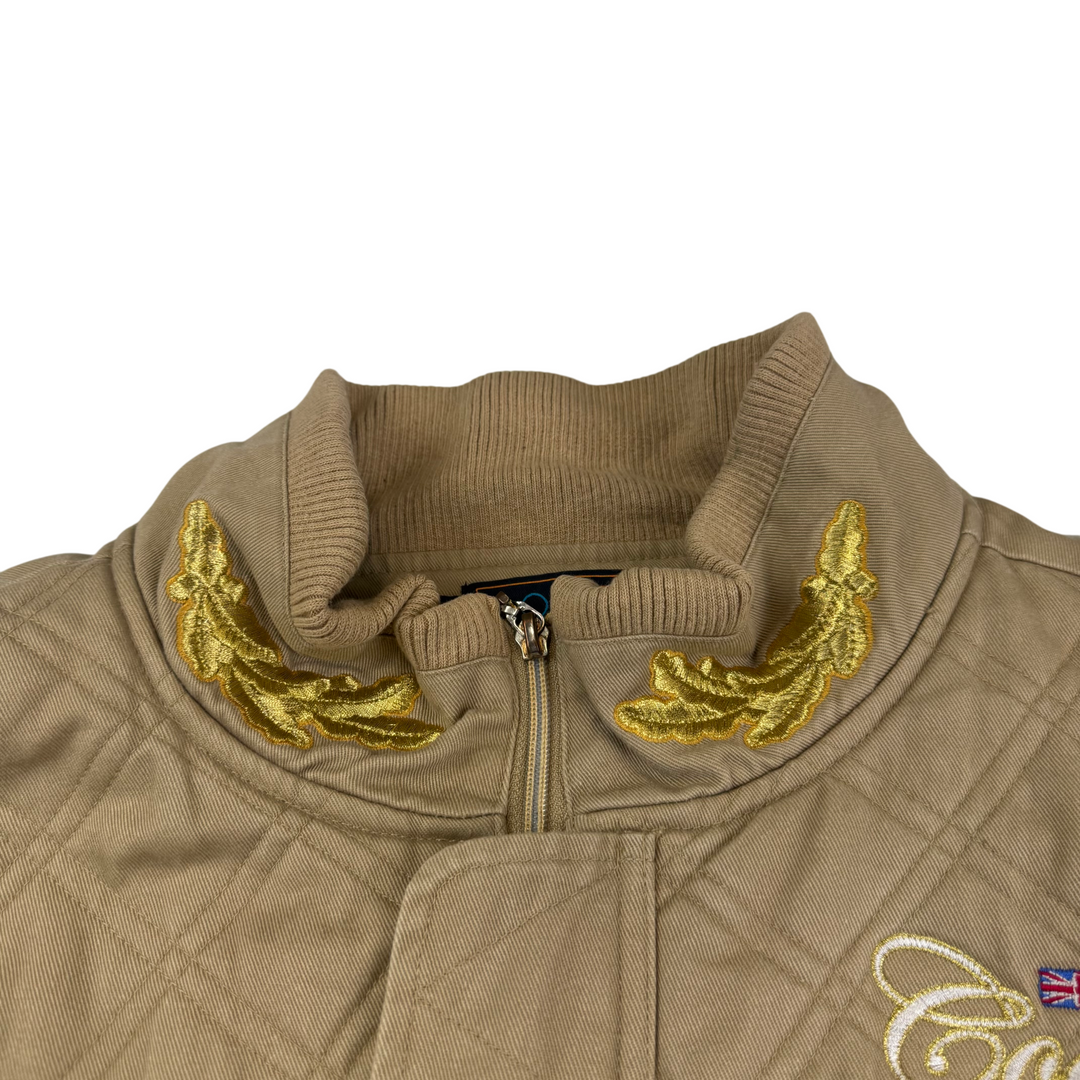 Vintage Coogi Military Style Embroidered Jacket Beige