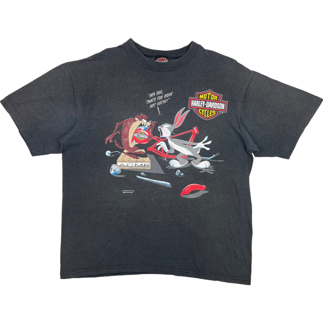 Vintage 1993 Harley-Davidson Looney Tunes Single Stitch T-shirt Black Rare