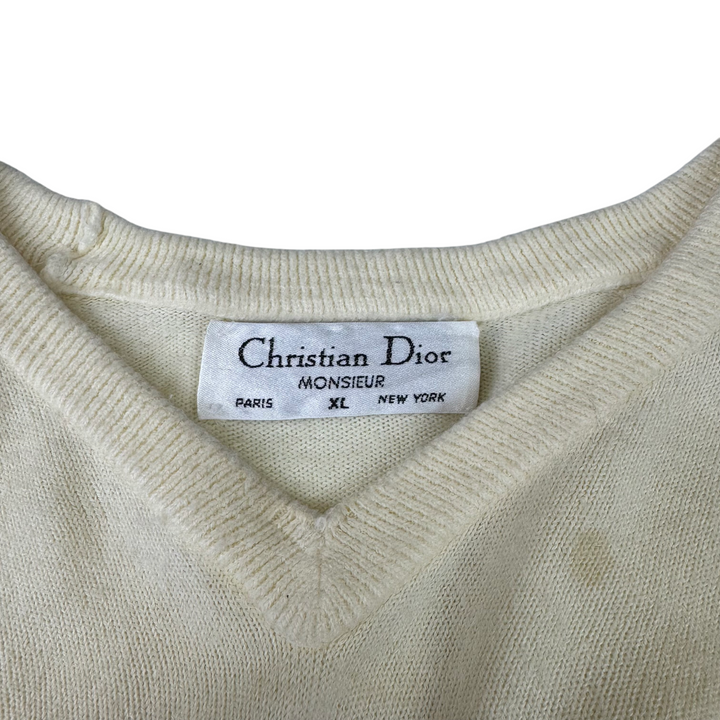 Christian Dior 90's V-Neck Knitwear Cream