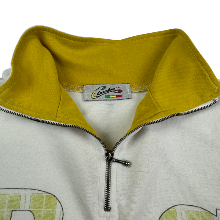 Vintage Cherokee 90's Half-Zip Sweatshirt White Yellow