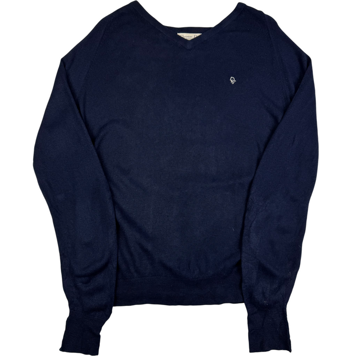 Vintage Christian Dior Monsieur 80's V-Neck Knitwear Navy