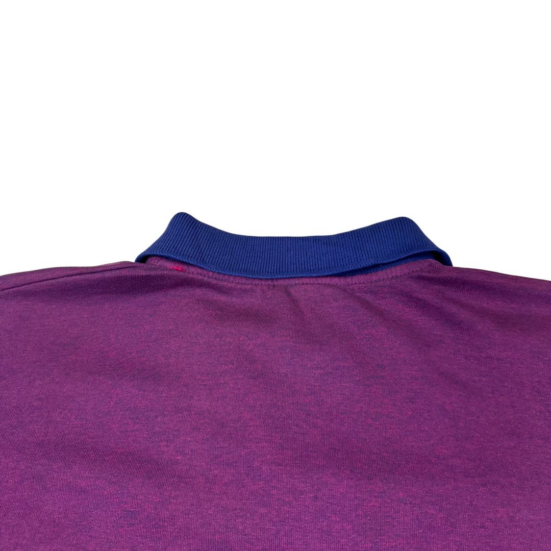 Vintage Adidas 80's Button-Up Collared Sweatshirt Purple