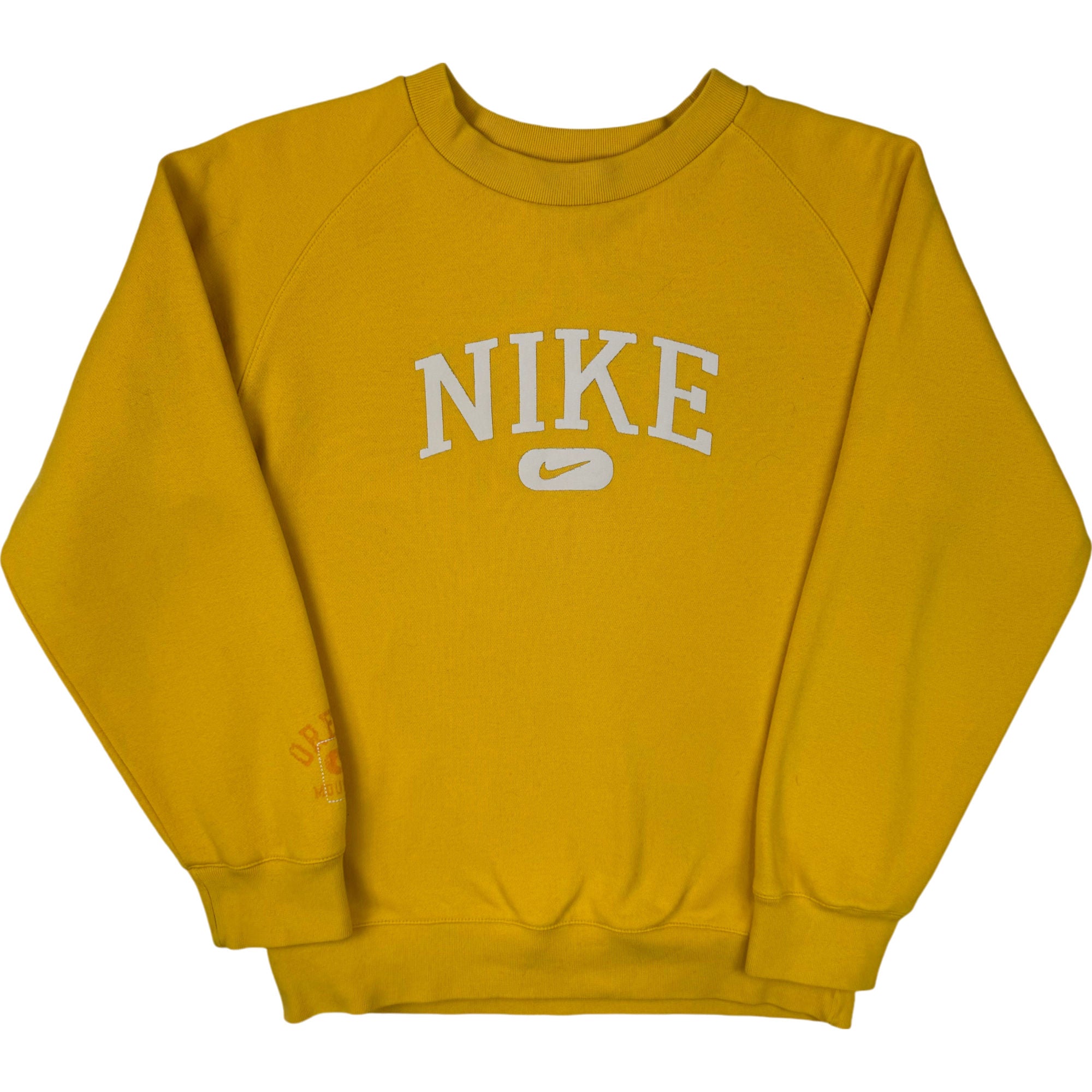 Crewneck Sweatshirt Nike Swoosh Mustard Yellow Nike Crewneck