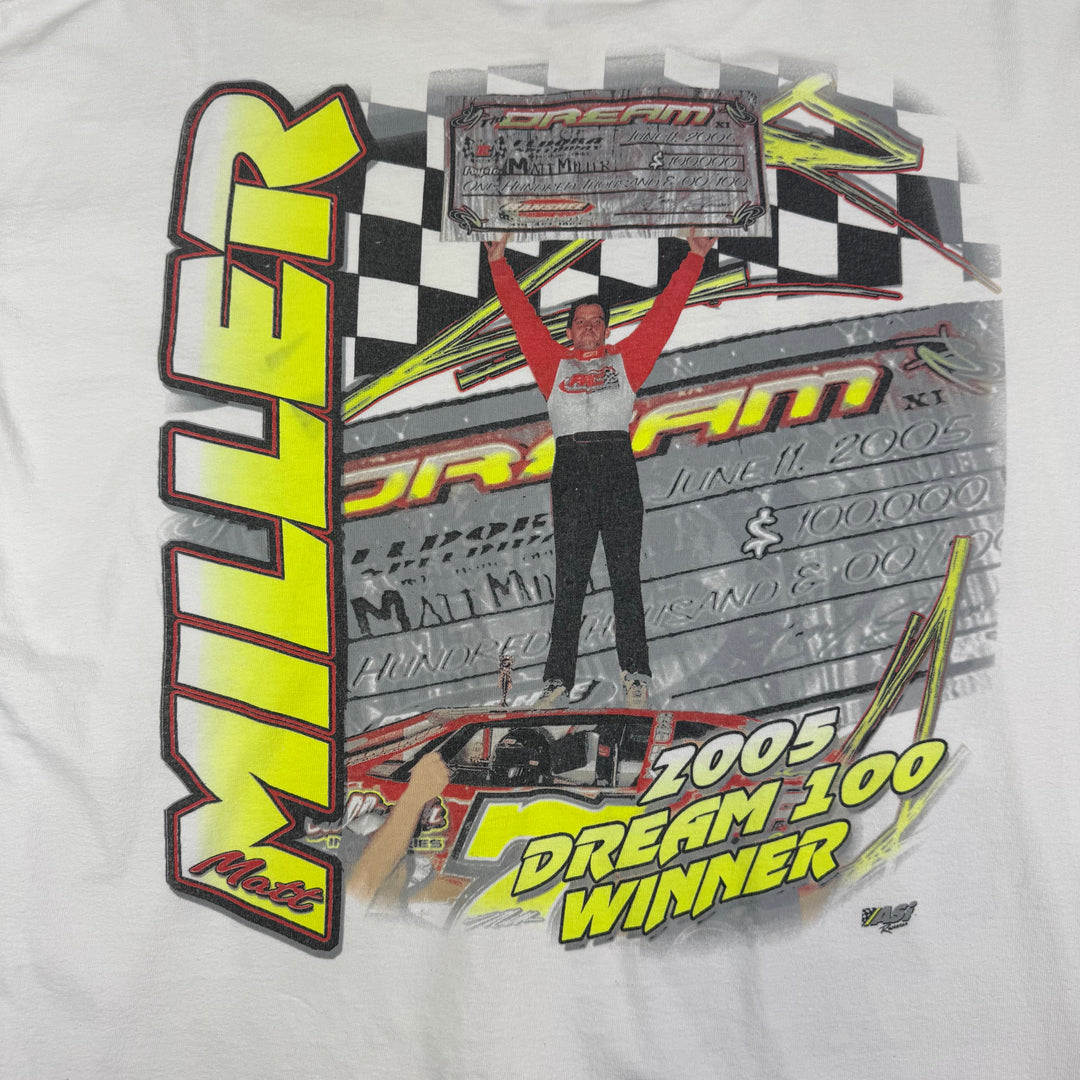 Vintage 00s Matt Miller Nascar Racing Graphic T-shirt White