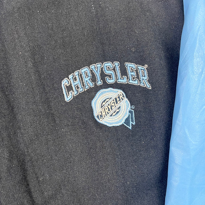 Vintage 90s Chrysler Racing Varsity Jacket Blue Black