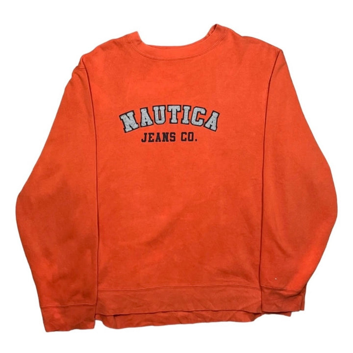 Nautica Orange Spellout Sweatshirt