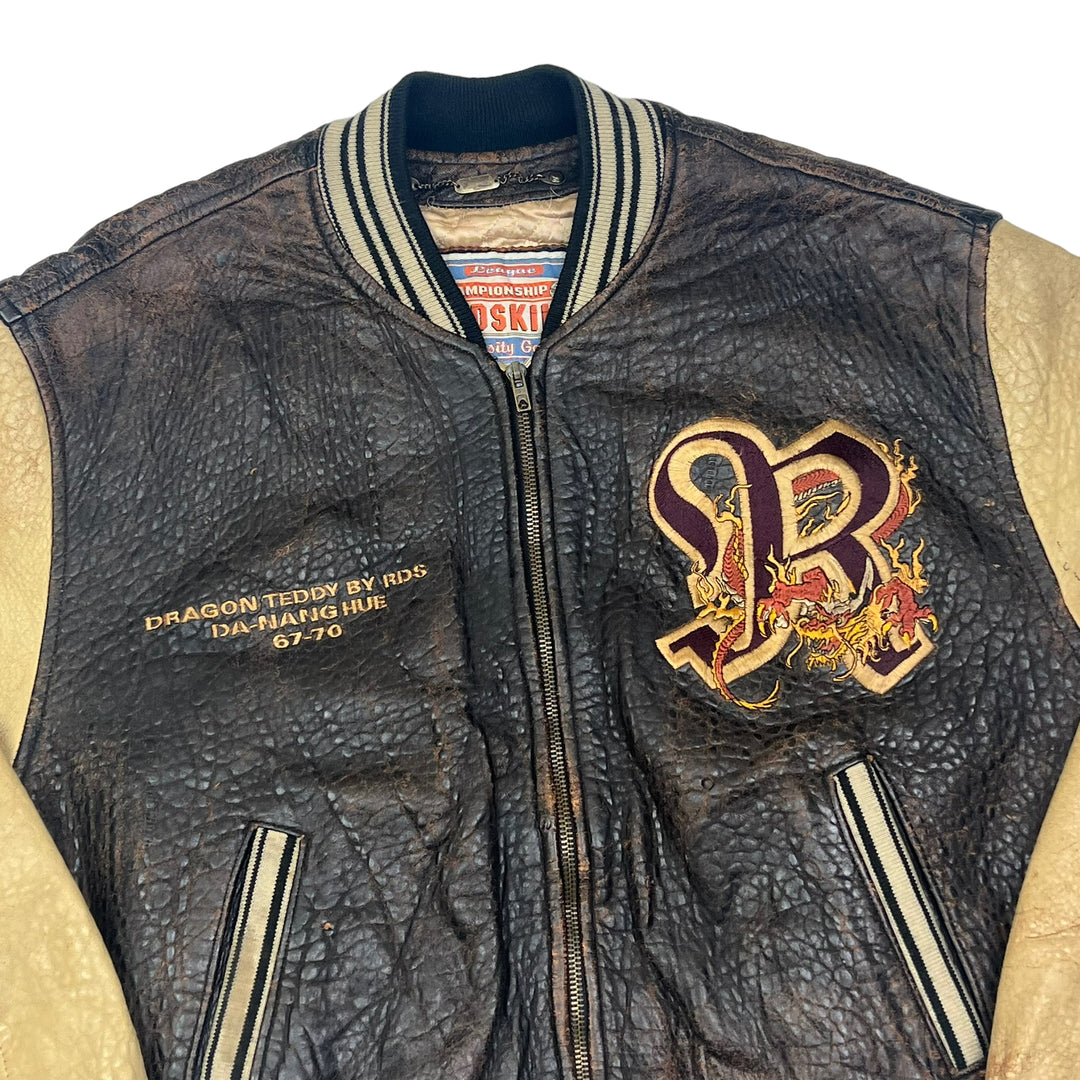 Redskins Rare 1967-1970 Dragon Teddy By RDS Leather Varsity Jacket