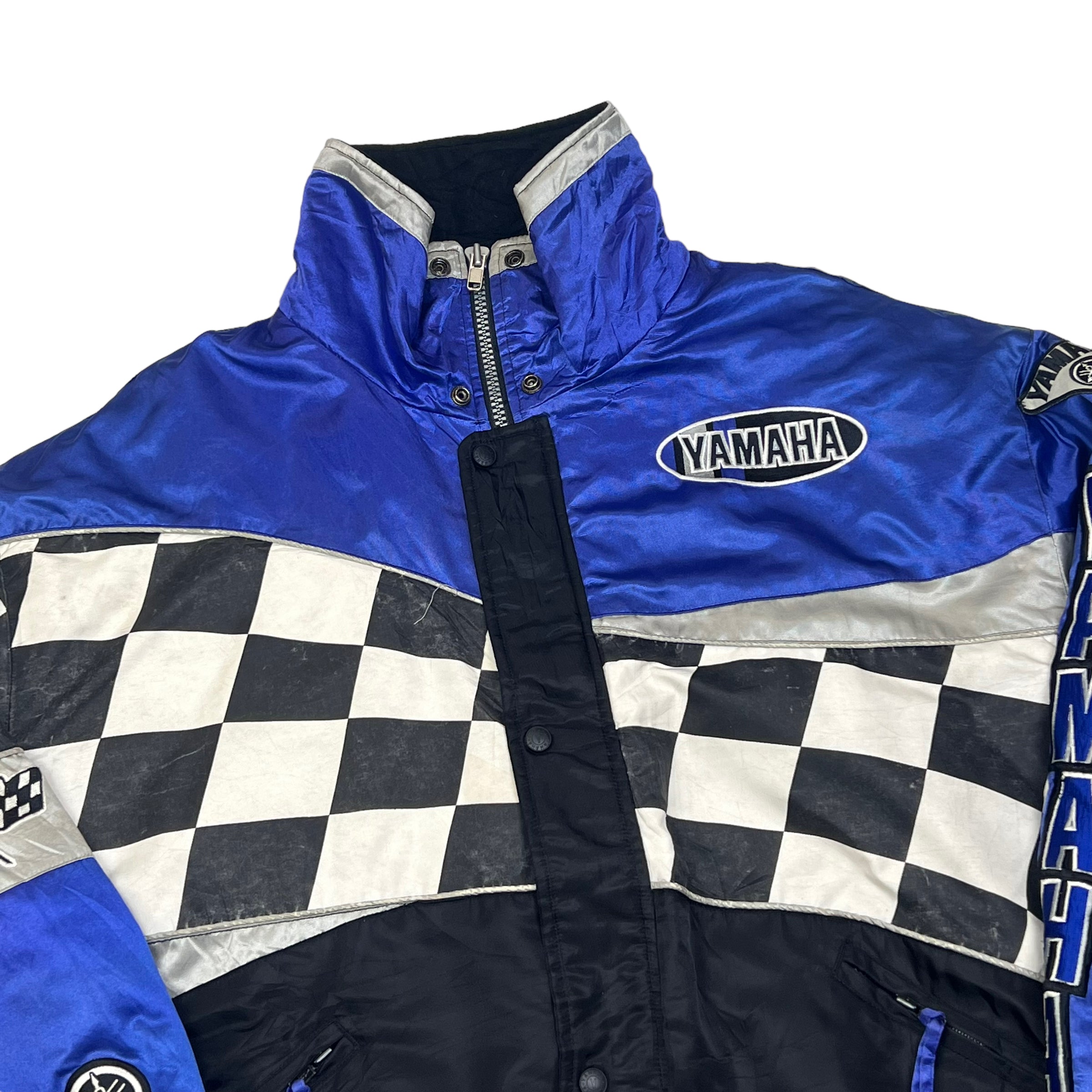 Yamaha Racing Blue Black Chequered Jacket Bring It Back