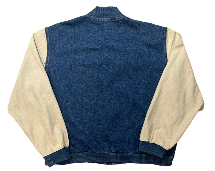 Vintage Limestone Blue Denim Varsity Jacket